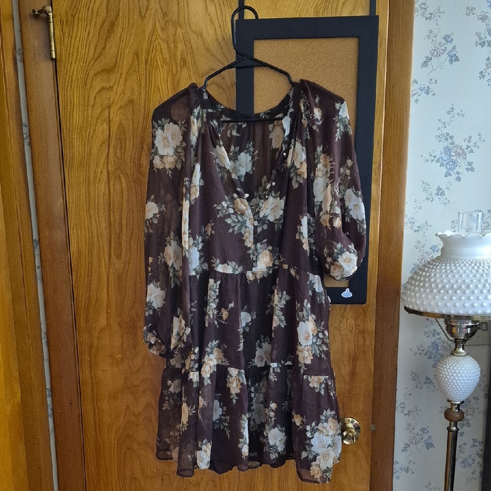 Floral Brown Dress